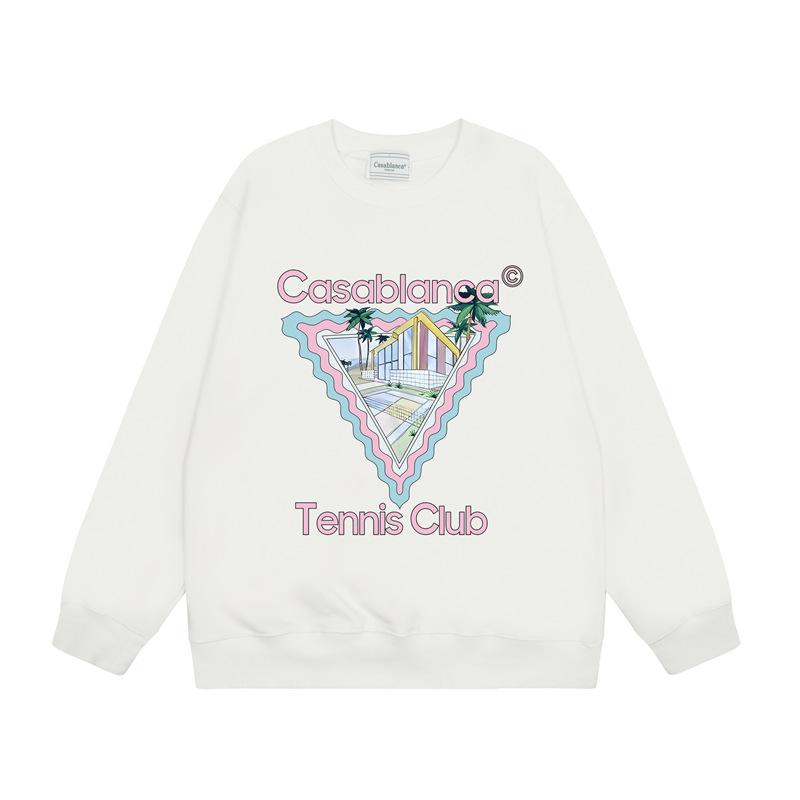 Casa spring and summer fantasy door starry sky castle casa letter long sleeve crew neck sweater couple T-shirt men and women couples