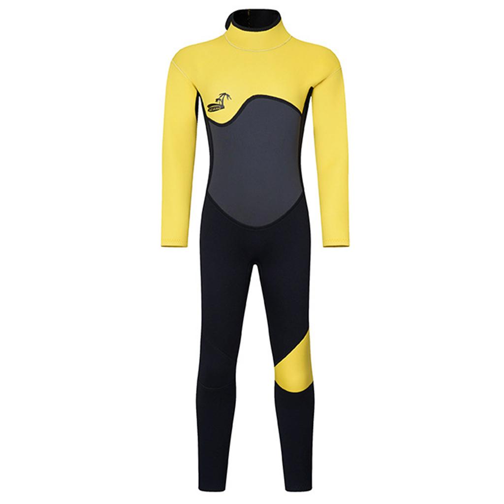 Unisex 3mm Neoprene Wetsuit Full Body Mock Neck Long Sleeve Back Zipper Color Block Swimwear