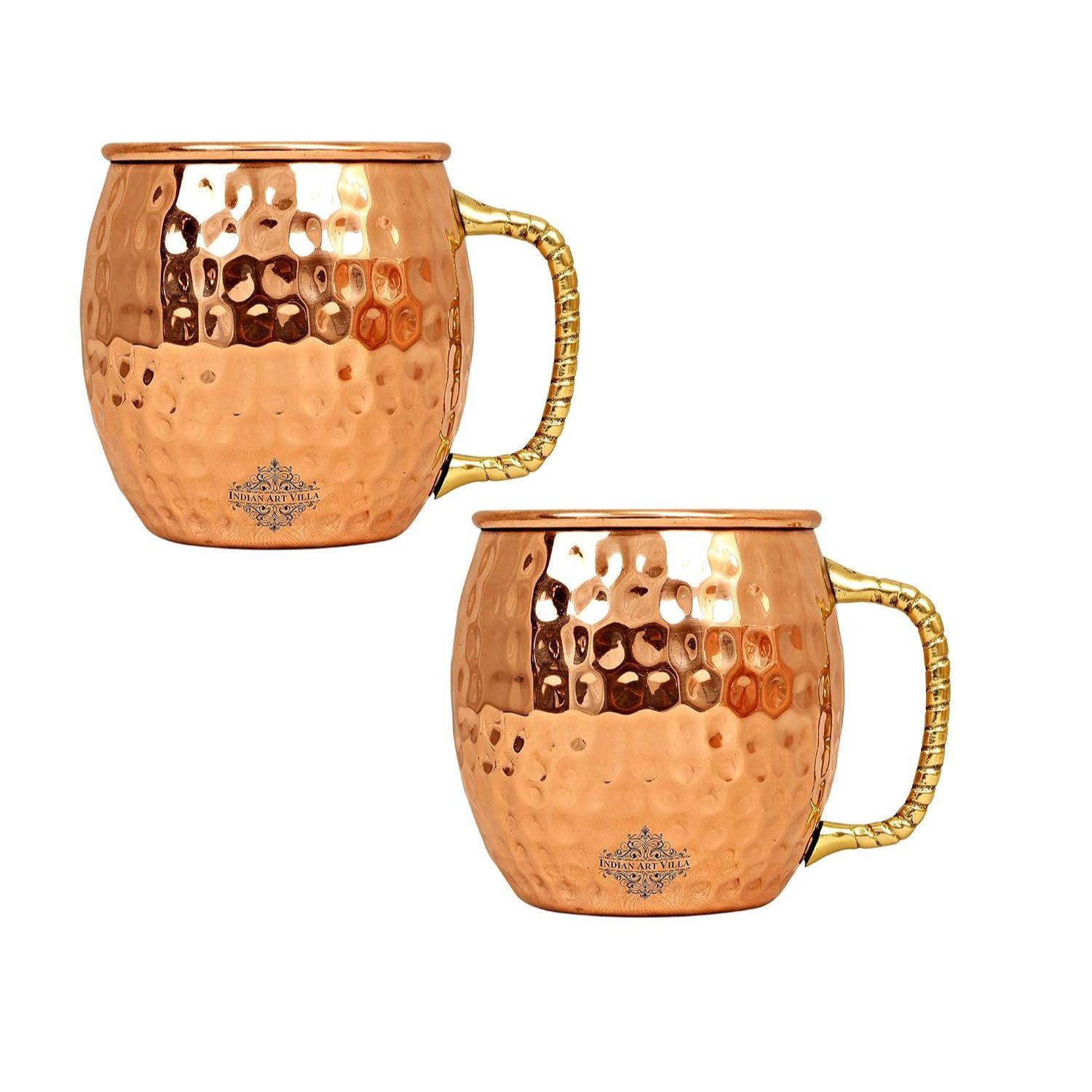 

Кружка для пива Moscow Mule из чистой меди, круглой формы, с кованым дизайном «Bimbled», лучшая для пивных коктейльных вечеринок, барная посуда, объем - 600 мл, набор из 2 штук