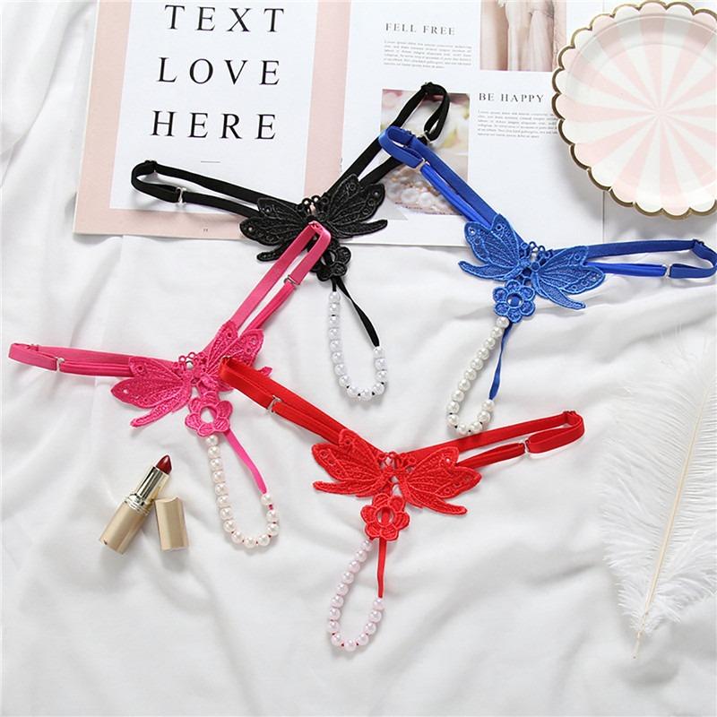 WEIRDO Lenjerie sexy pentru femei Imbracaminte erotica sexuala Perle Masaj Chiloți pentru dama Cu margele G-String Babydoll Bikini Tanga