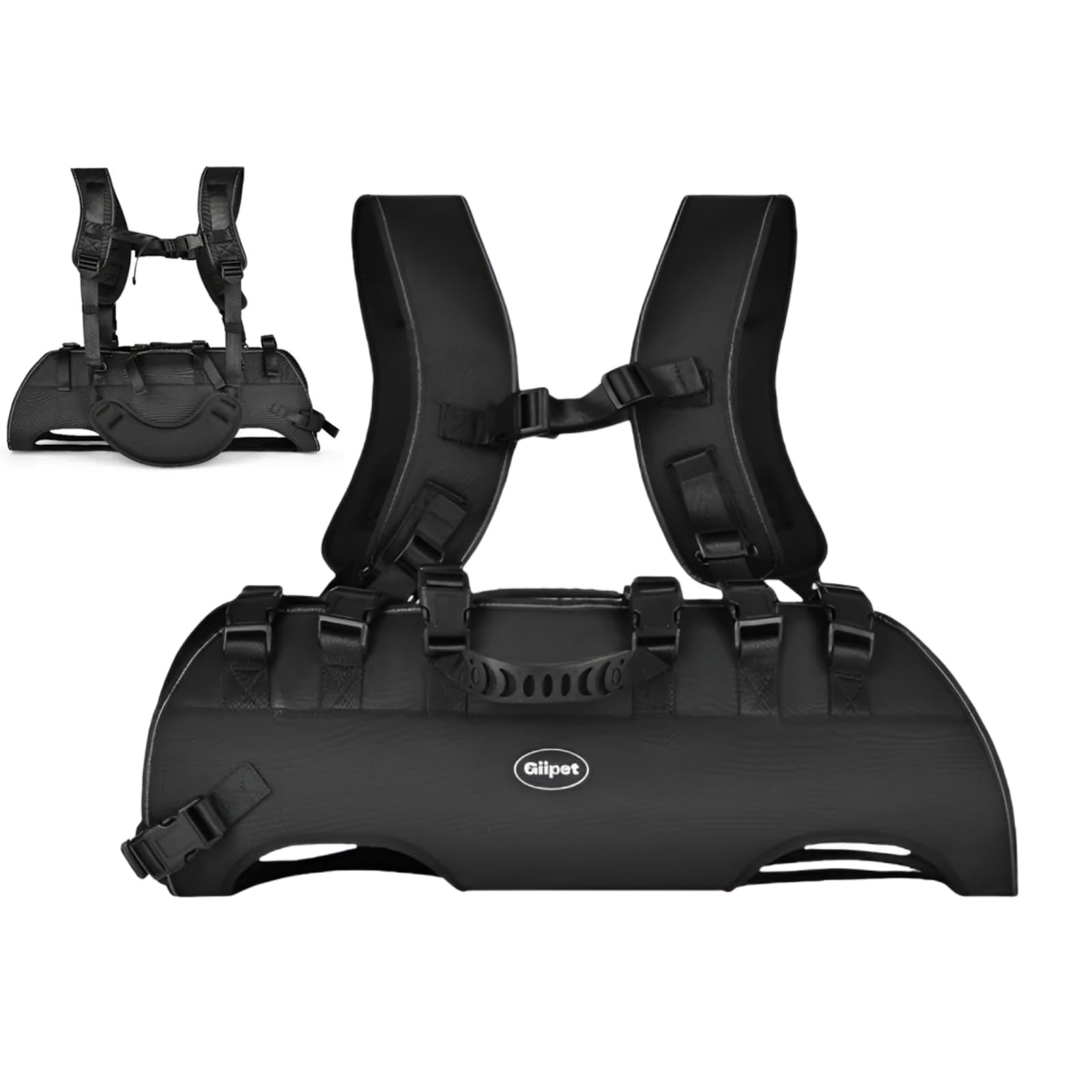 

GIIPET Подъемник для собак, Слинг-переноска для питомцев для собак и Горизонтальные опоры для собак Передняя и Задняя Безопасность для крупных собак Легкая помощь при ходьбе для суставов и собак - Шлейка, чёрный