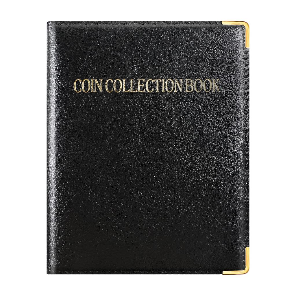 PAKESI Coin Album, Coin File, Large Capacity, Holds 480 Coins, Pocket Size 3*3CM, for Coin Collecting, Antique Coins, Currency, Coin Collection File,