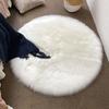 Furry Round Floor Mat Plush Soft Bedroom Rug Solid Color Machine Washable Fluffy Area Rug for Kids Rooms Nursery Living Room