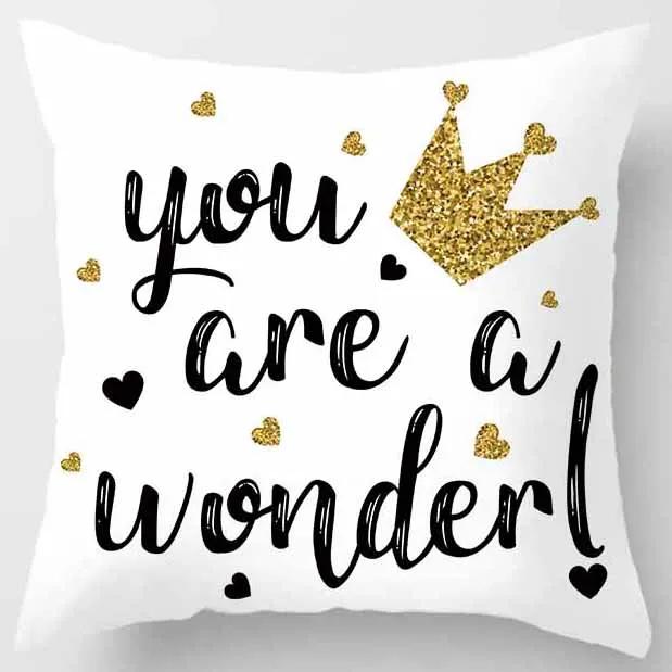 Yellow and Pink Pattern Square Pillowcase Home Decoration Cushion Cover