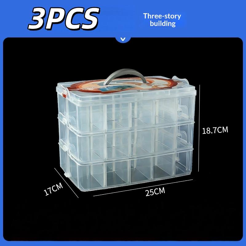 Caixa Organizadora de Plástico Transparente com Compartimentos 15/18/24/28/30/36 Grades, Caixas de Armazenamento para Ferramentas, Parafusos, Estojo para Joias, Brincos