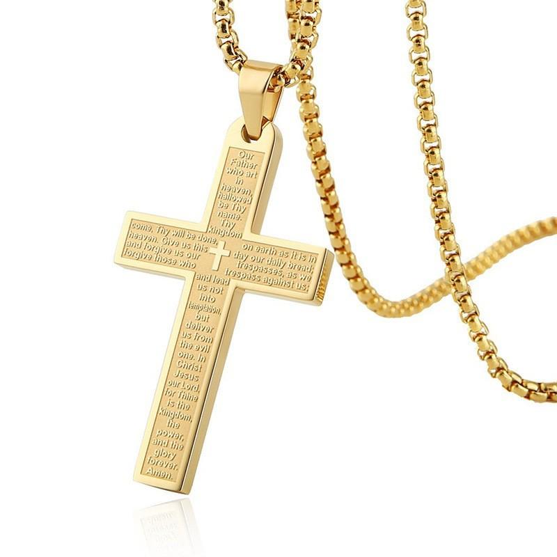 Cross Pendant Necklace In 4 Colors, Made of Stainless Steel Material, Wear-resistant and Non Fading