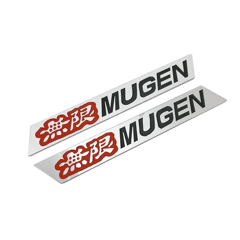 1 Pair Two Side New 3D Aluminum Mugen Emblem Chrome Logo Rear Badge Car Trunk Sticker Car Styling For Civic Accord CRV Fit