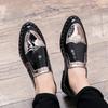 Men's Loafers Gold Dress Fashion Wingtip Shoes Slip On Comfort Boat Shoes Formal Leather Prom Blazers Dance Disco Shoes for Men