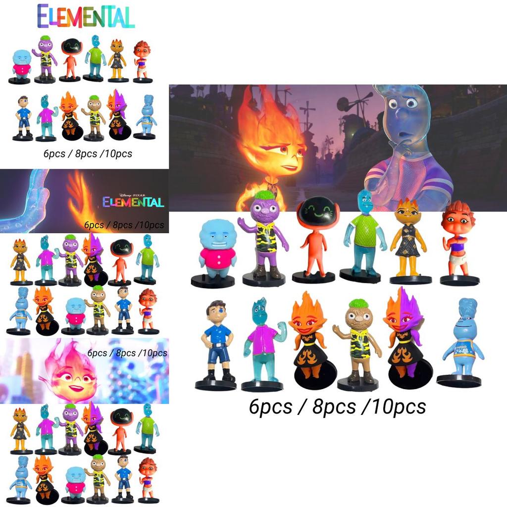 Figuras Crazy Element City de 6-9cm Com Base Pacote de 8 Brinquedos de PVC Sortidos Para Crianças 4-6)