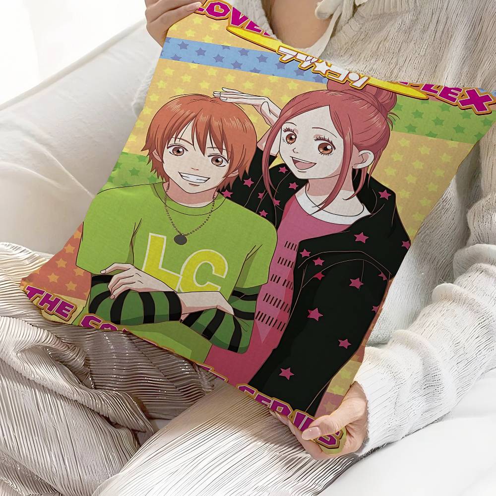 Anime L-Lovely Complex Decorative Room Aesthetics Pillow Case Home Decor Bedroom Sofa Bed Couch Pillow Cover 45x45