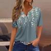 Women's T Shirt Tee Print Button Short Sleeve Daily Weekend Fashion Basic V- Neck Regular Top