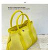 Borsa da giardino in cotone e lino patchwork, pelle bovina pieno fiore, mini portatile, grande capacità, color-blocking, a spalla singola, crossbody da donna