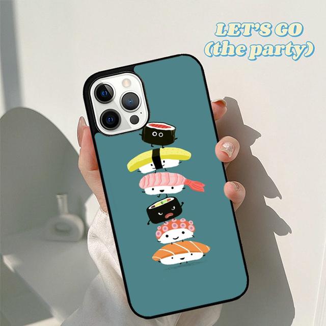 Autumu Kawaii Sushi Pattern Phone Case Cover for iPhone 17 Air 16 16e 15 12 11 13 14 Pro Max Apple Plus Coque