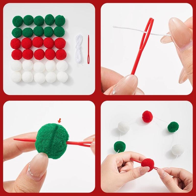 Christmas Deco Flag Pulling LED Lights String Christmas Tree Santa  Elk Ornaments Christmas Party New Year Decoration Pendant