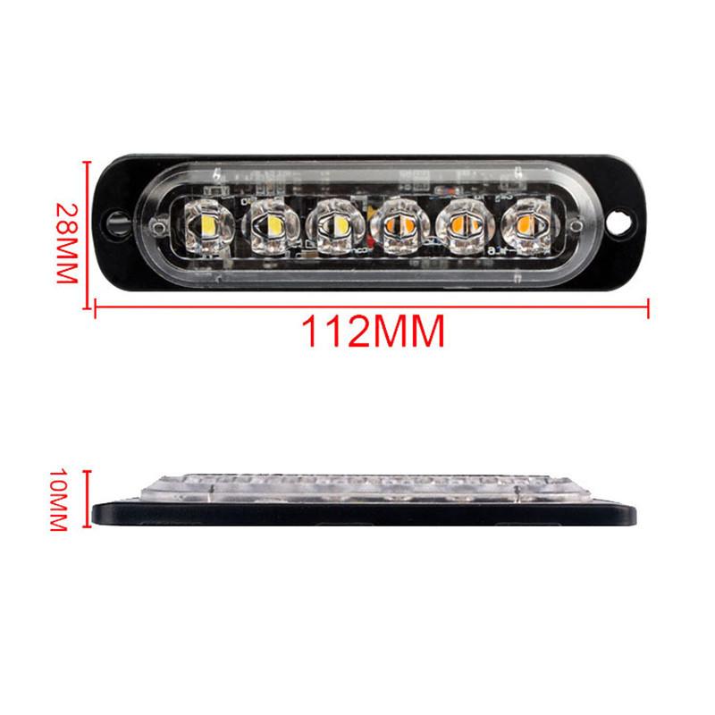 20PCS Amber LED Strobe Light 12v-24v 6LED Truck Trailer Lights Stroboscopes Car Light  Emergency Warning Hazard Flash Light