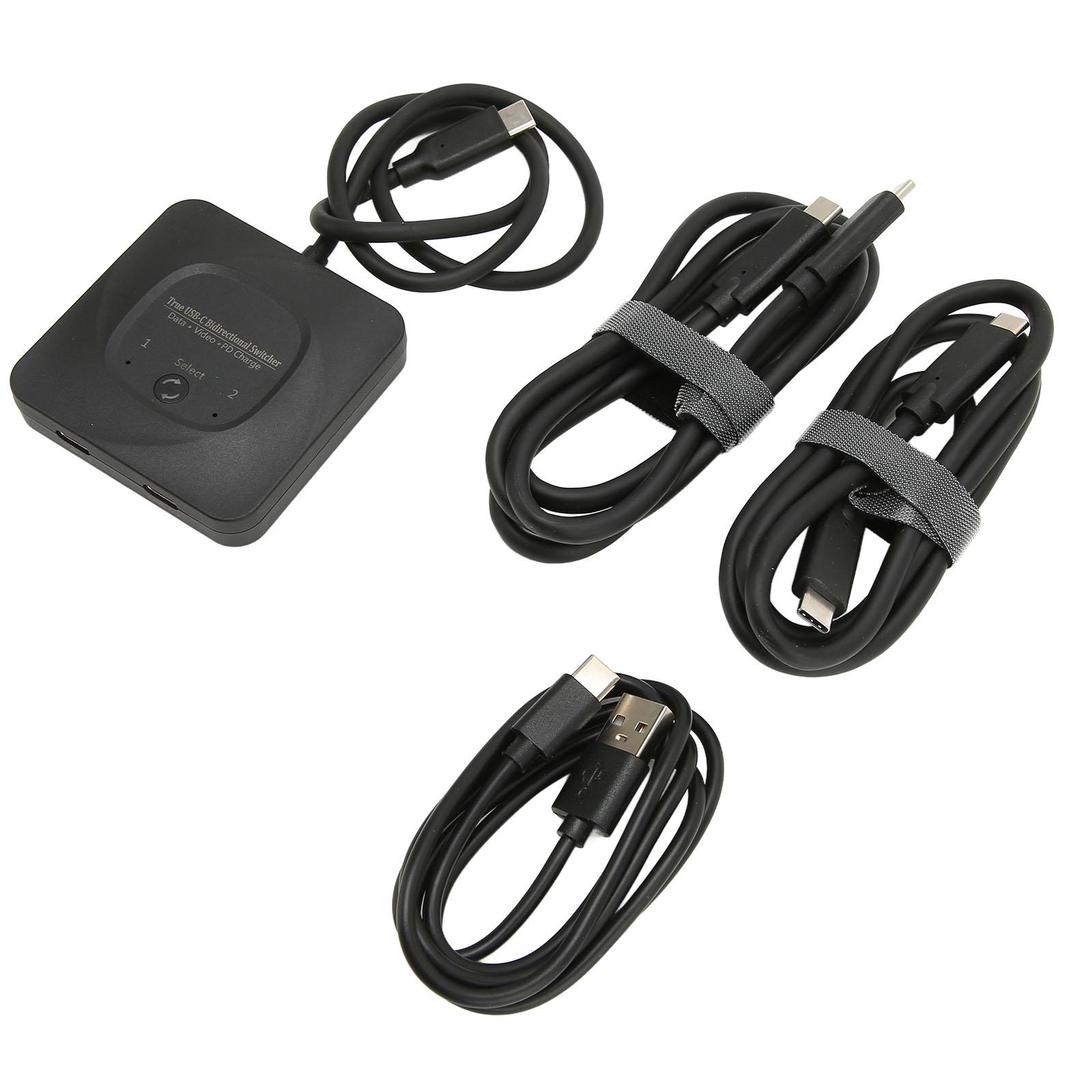 

USB C Switch 2 in 1 Output Plug and Play 8K 60Hz HD Type C Bi Direction Switcher Splitter with Power Indicator for PCs