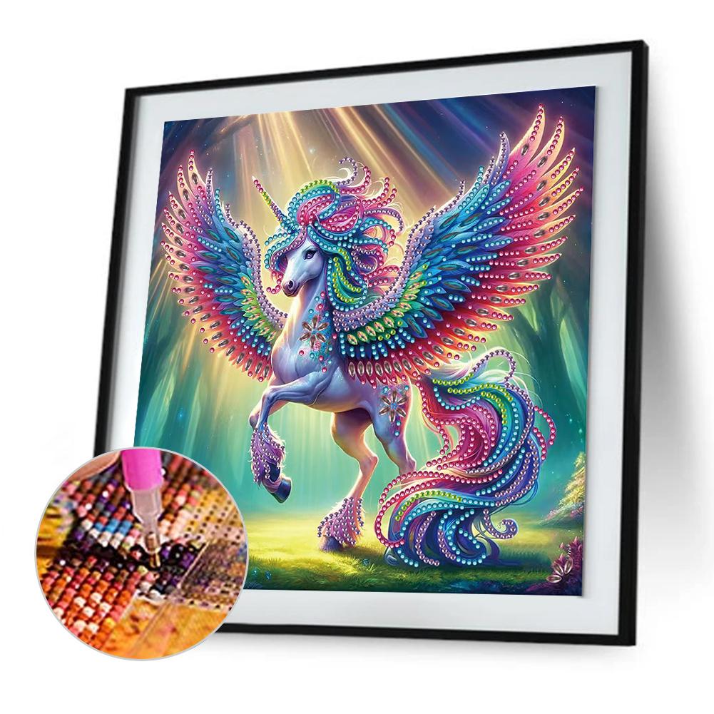 30x30cm 5D DIY Partial Special Shaped Drill Diamond Painting Kit Color Pegasus Embroidery Mosaic Art Rhinestone Home Decoration