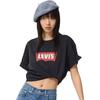 Levis Color Block Letter Print Short Sleeve T-Shirt Unisex Tops Black 001AM-0001