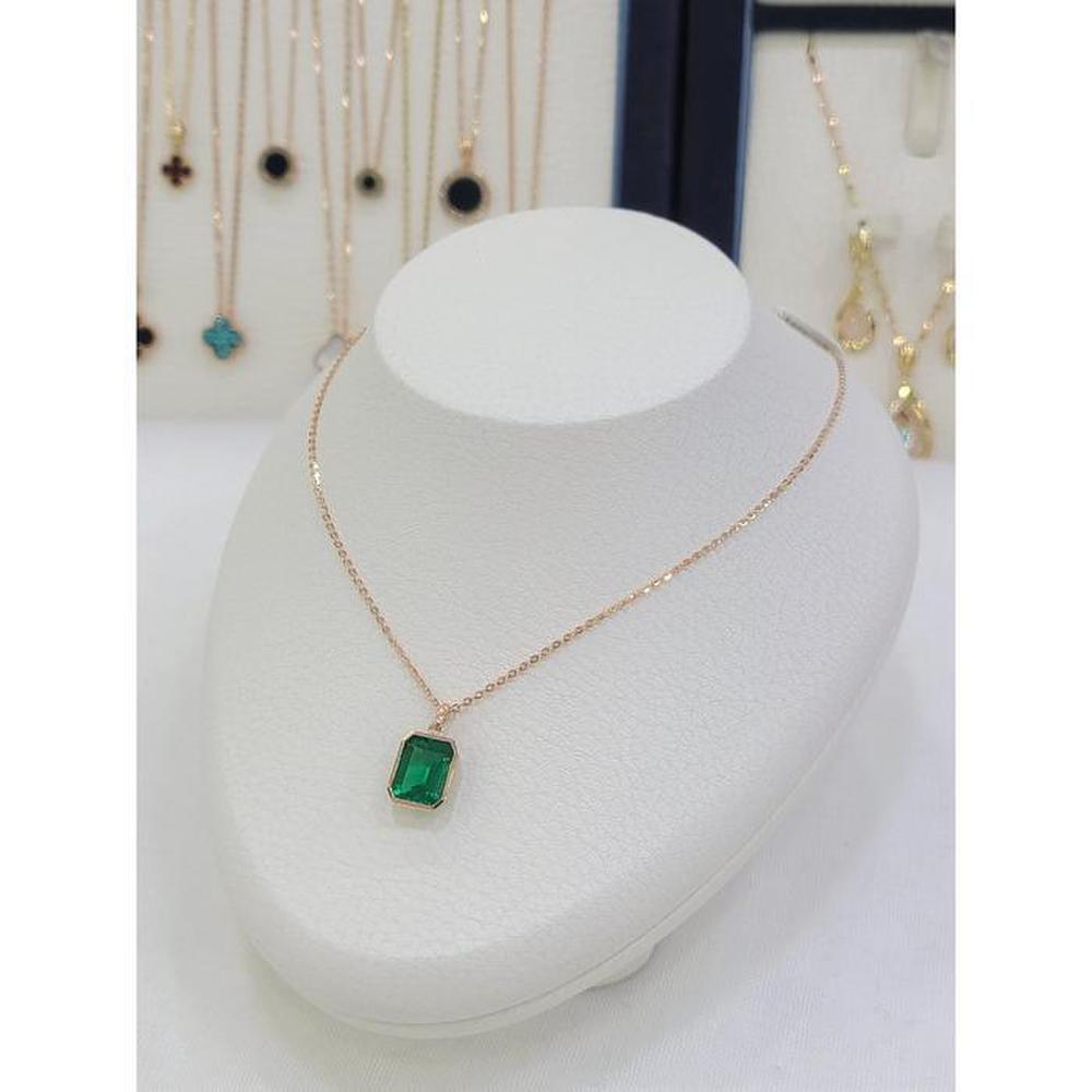 Pachichi Savezone05 14K Gold Emerald Square Pendant Gmtfp1964 (27380751)