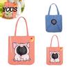 Anti Escape Pet Travel Backpack Cat Carrier Bag, Canvas Shoulder Bag with Adjustable Head Window, Safety Fashionable for Buckle, Cute Pig Print,