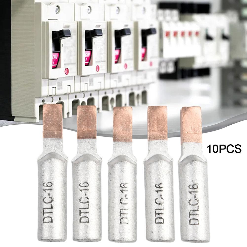 10pcs Copper Aluminum Cable Connectors Terminal 10-25mm DTLC Wire Terminal Cable Lugs Wiring Connector For Circuit Breaker