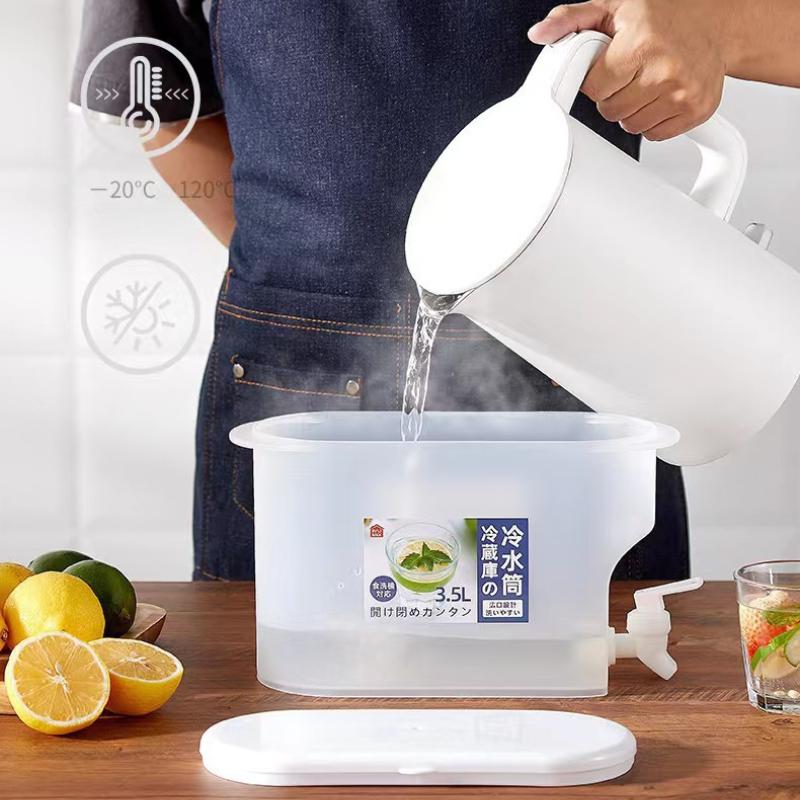 1/2Pcs 3.5L Large Capacity Cold Water Pitcher Kettle with Faucet In Refrigerator Iced Beverage Dispenser Refrigerator and Spigot
