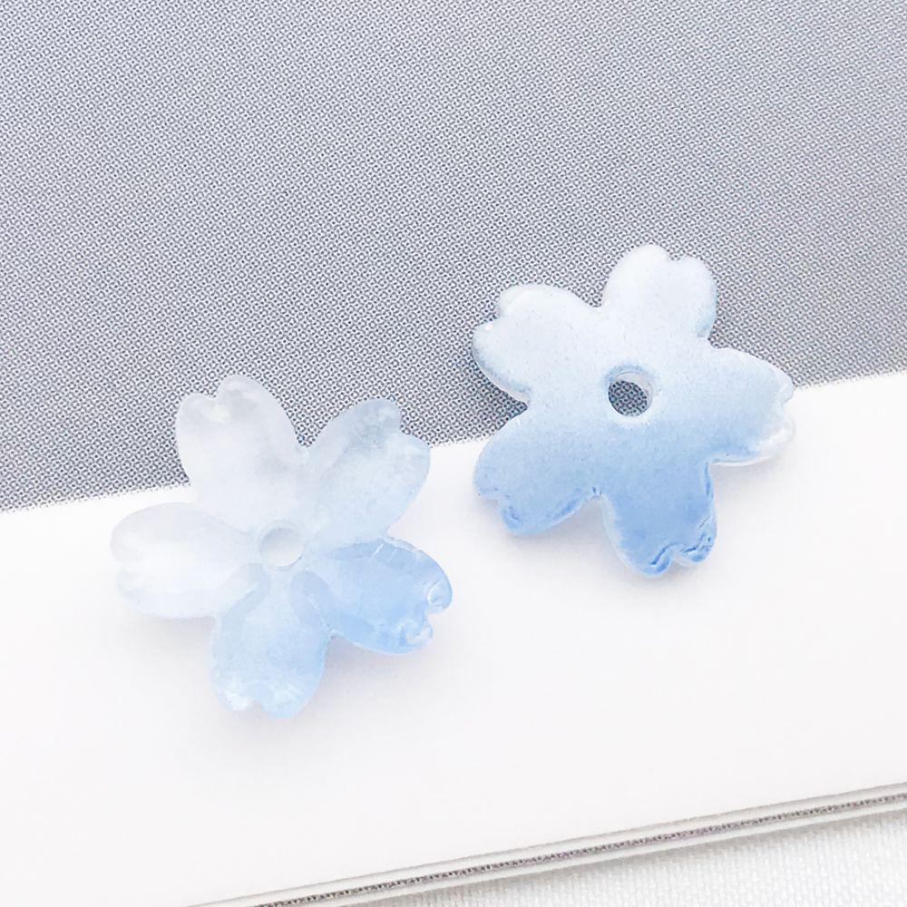 50 Multicolor Transparent Gradient Cherry Blossom Petal Charms for DIY Jewelry