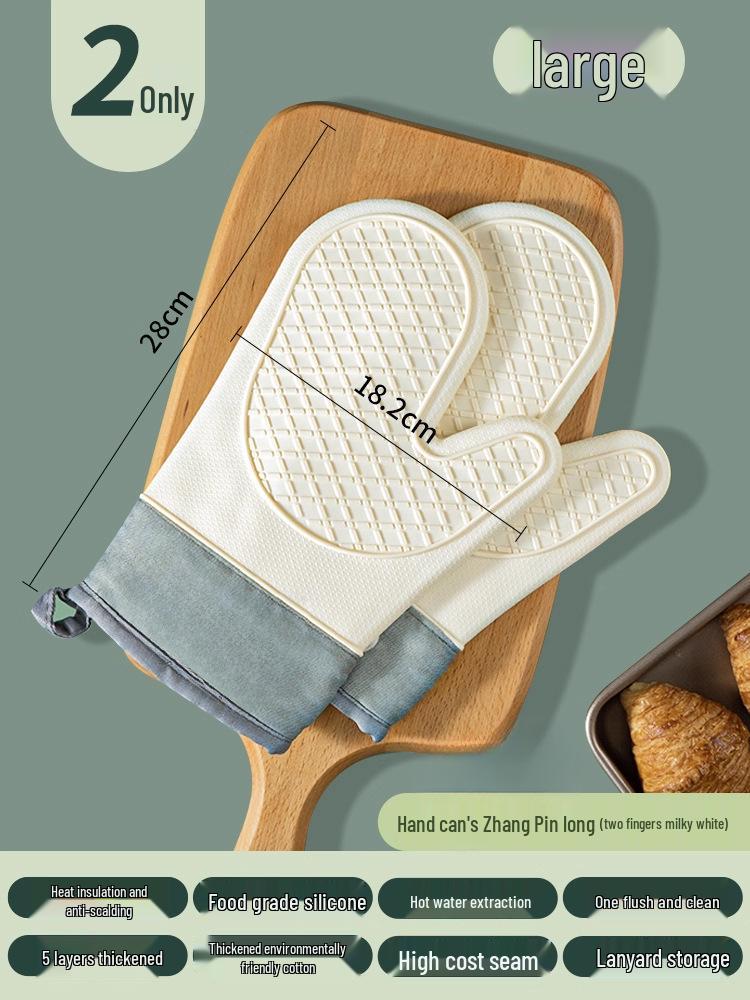 Heat-Resistant Silicone Oven Gloves - Anti-Scald, High-Temp Safe for Baking & Microwave Use