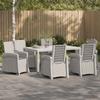 Garden Dining Set 7 pcs White and Light Grey PP