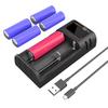 POWERKAN R2 Battery Charger LCD Display Suitable for charging 2 3.7V multi-size Li-ion batteries and 1.2V AA AAA NiMH batteries