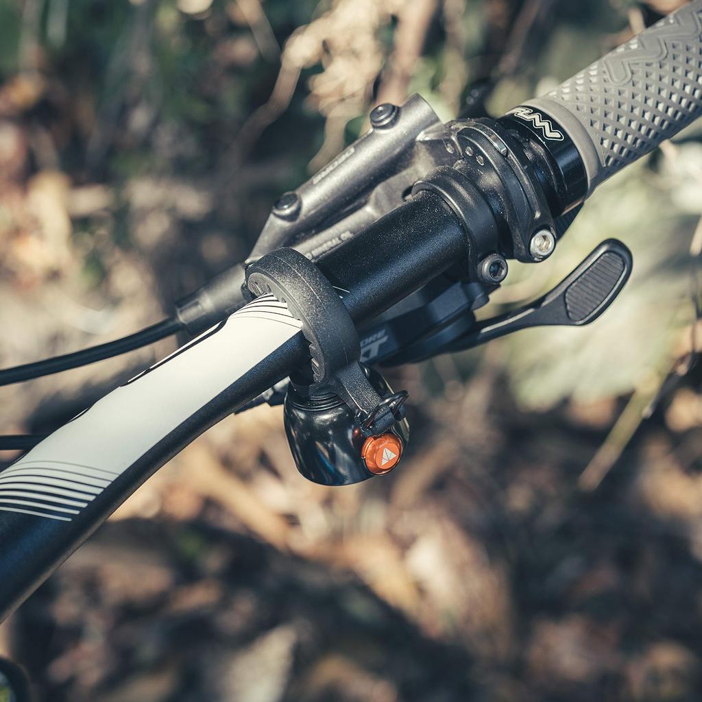 Granite Cricket Mountain Bicycle Bell Bike Bell with Single Strike and Continuous Cowbell Modes for to 35mm Handlebars - 22.2mm