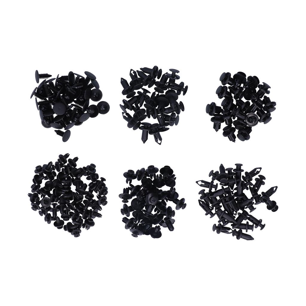 190pcs Auto Fasteners Clips 6 Size Mixed Push Rivets for Car Body Fender Hood Dash Panel