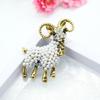 Diamond Inlaid Double Cat Vintage Brooch Cartoon Pin Cross-border Cat's Eye Stone  Alloy Brooch Female