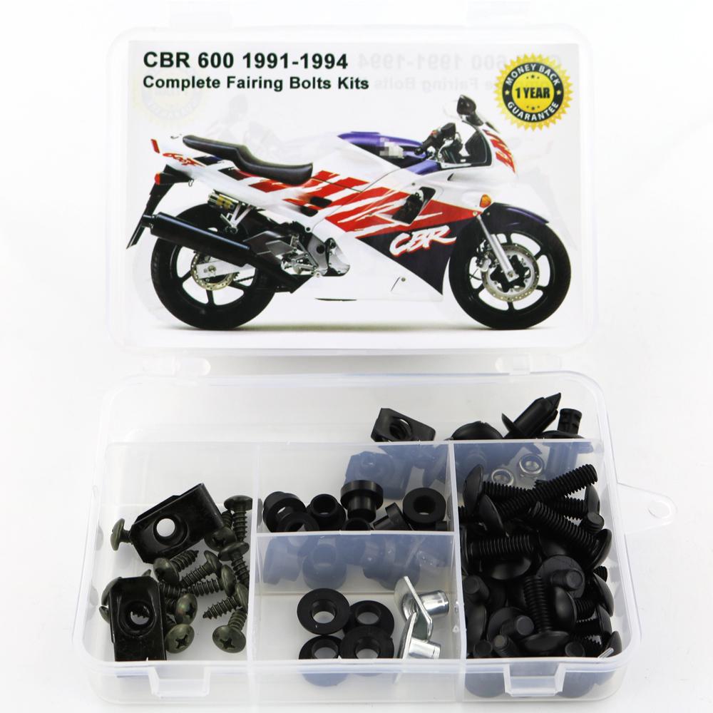 Fit For Honda CBR600 CBR 600 1991 1992 1993 1994 Motorcycle Complete Full Fairing Bolts Kit Speed Nut Clips Screw Steel