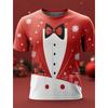 Albero di Natale Fiocco di neve Moda Casual Top Uomo Stampa 3D T-shirt Tee Party Street Rosso Finto Abito Manica Corta Girocollo Camicia