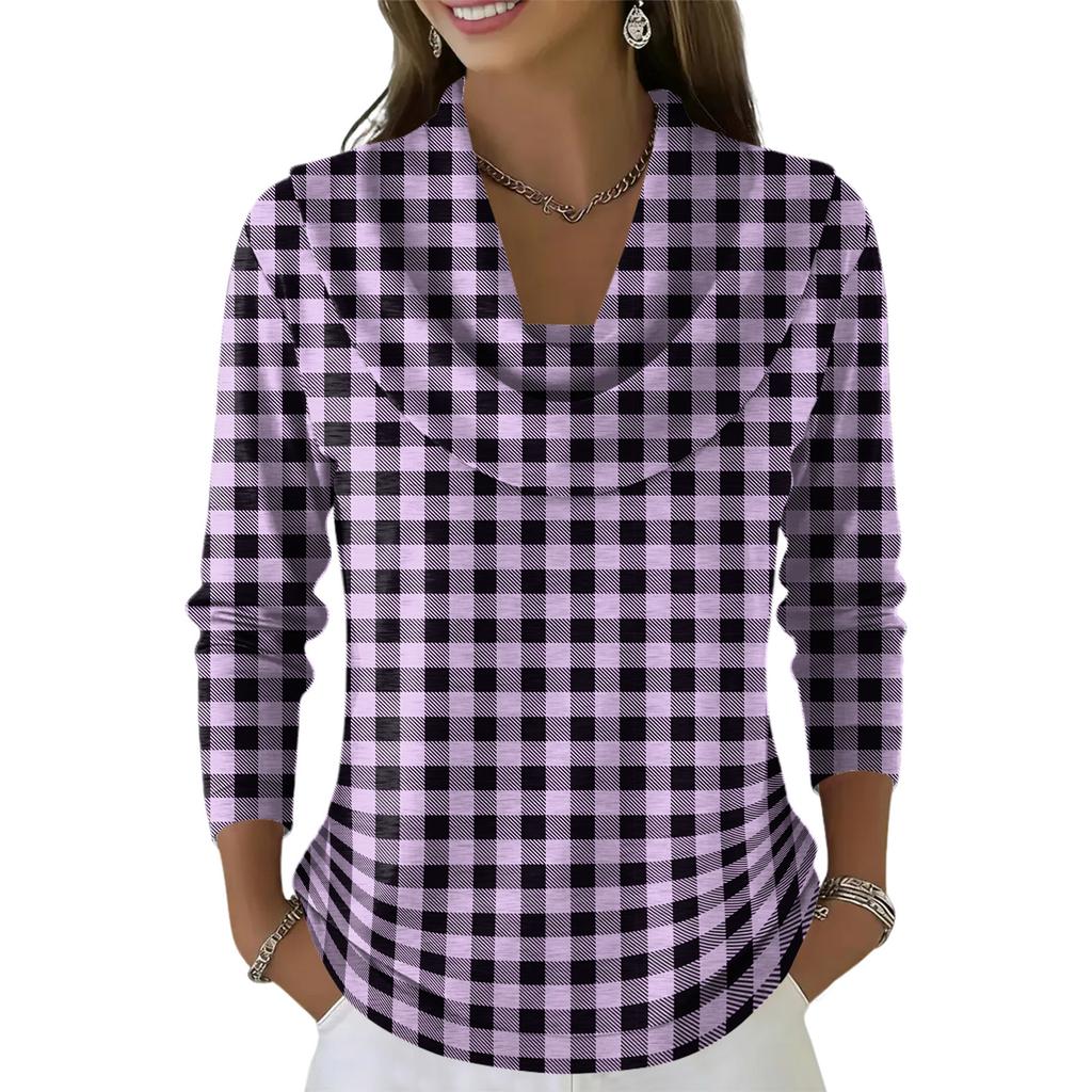 Dámský ležérní a módní svetr s dlouhým rukávem a potiskem, kulatým výstřihem