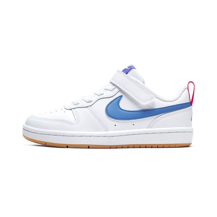 

Nike Court Borough Low 2 PS White Pacific Blue Детские кроссовки University-Red Gum-Light Brown BQ5451-109