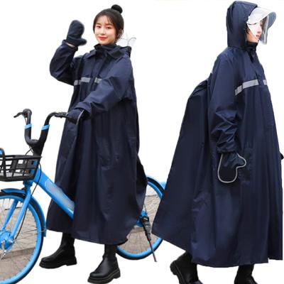 Giminuo Raincoat for Men and Cycling Rain Long Length with Reflective Perfect for Heavy Rain and Rainy Includes Storage and Fits Backpacks Women,