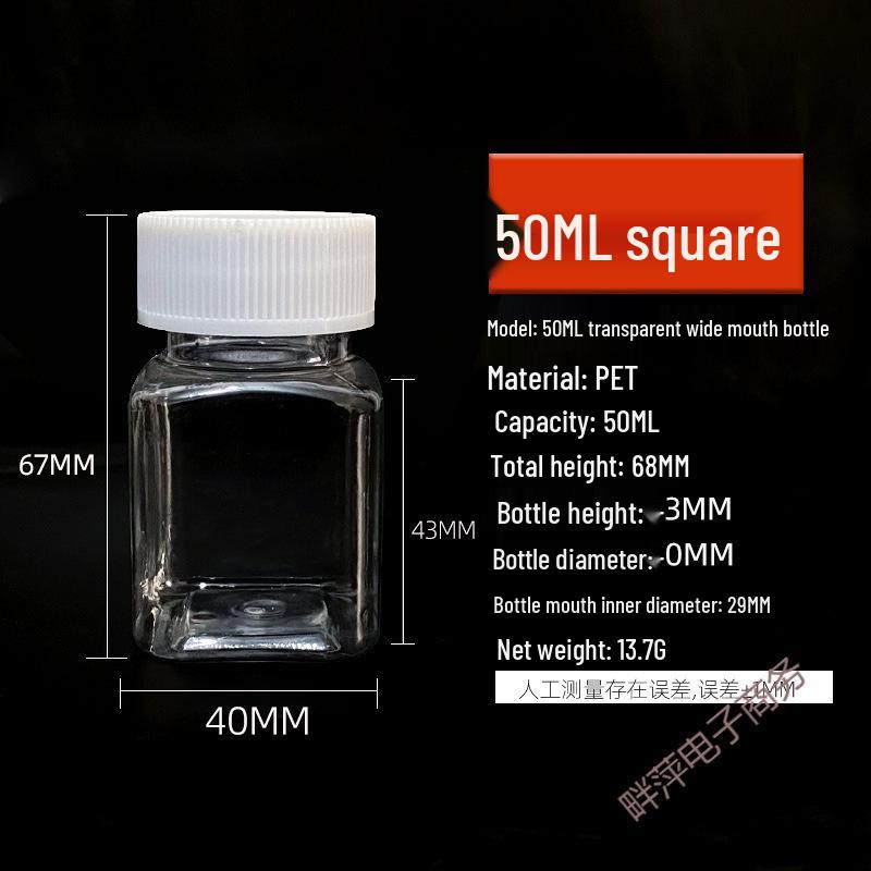 Piccola Bottiglia di Plastica Trasparente per Medicine (15/20/30/50 ml) per Liquidi e Campioni