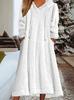 Cross-border 2025 New Autumn/winter European and American Loose Casual Fleece Hooded Long-sleeve Dress Loungewear