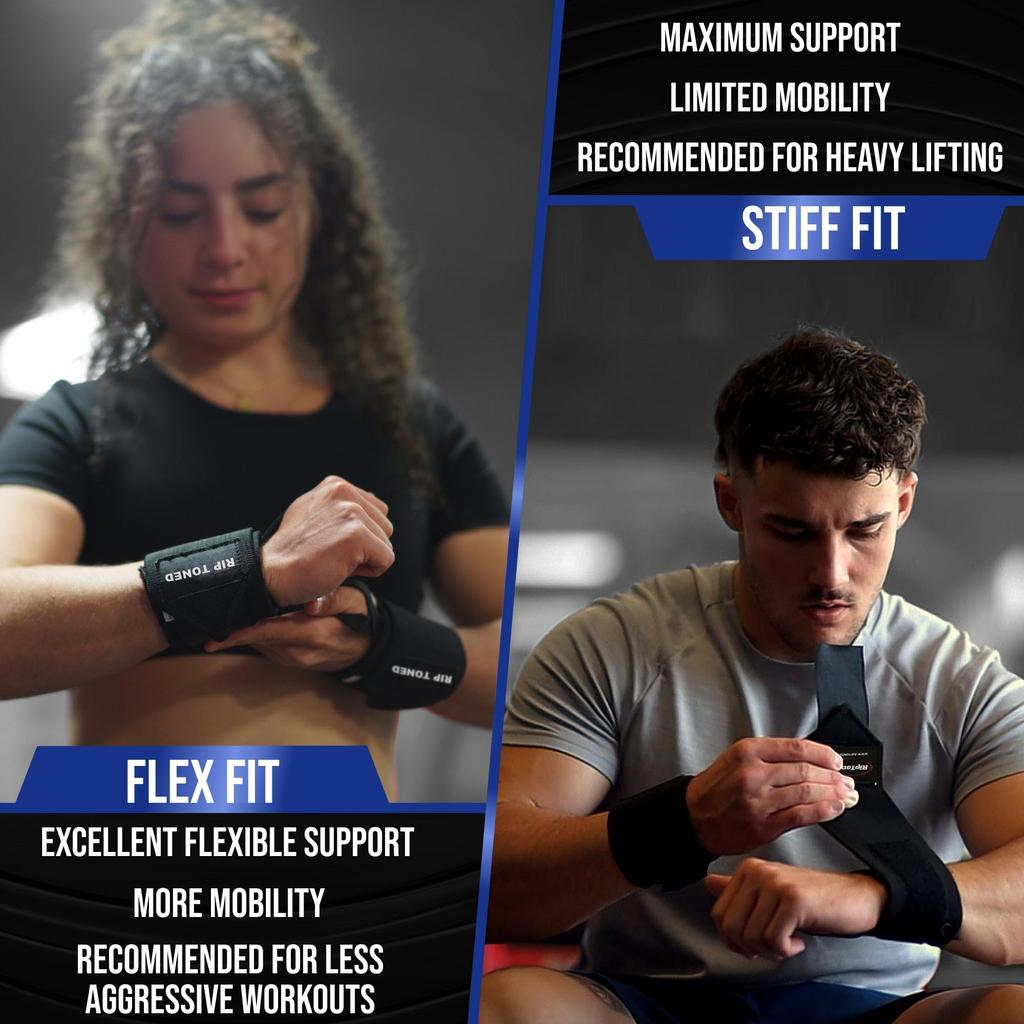 Rip Toned Wrist Professional Grade Unisex Wrist Support Brace with Thumb Loops for and Strength Training with Bonus Wraps 18" Weightlifting, X-Fit,