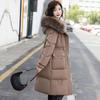 Women's Windproof Winter Jacket - Thick Down, Big Fur Collar