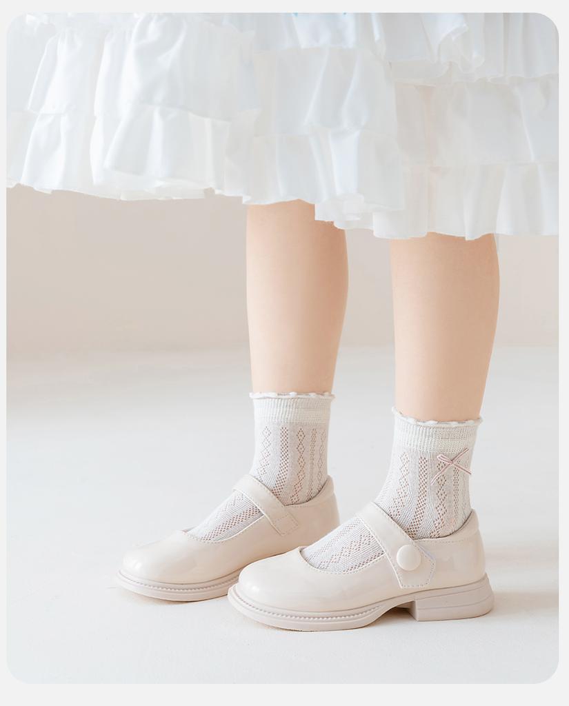 Girls' Summer Thin Cotton Mesh Lace Socks