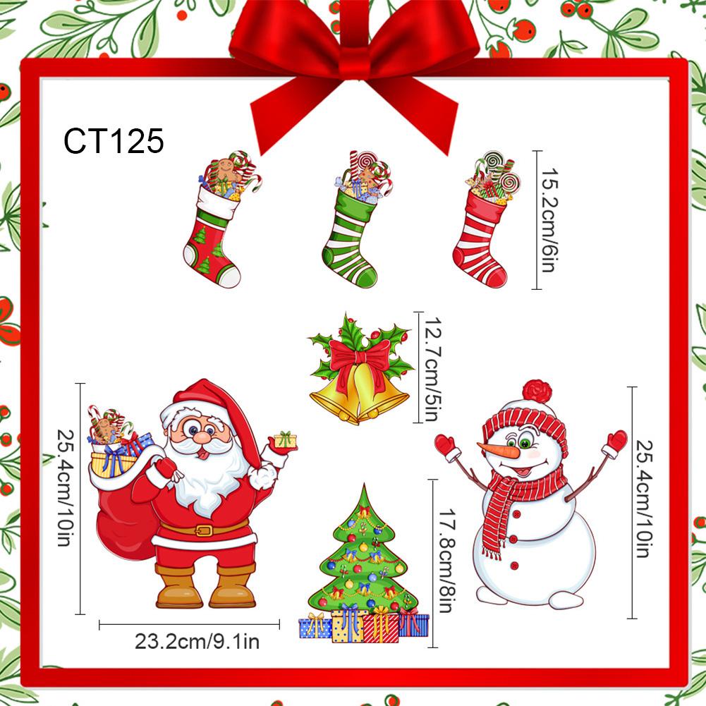2024 Christmas Cartoon Magnet Fridge Stickers Christmas Tree Santa Elk Snowman Kitchen Fridge Wall Stickers Xmas Decoration
