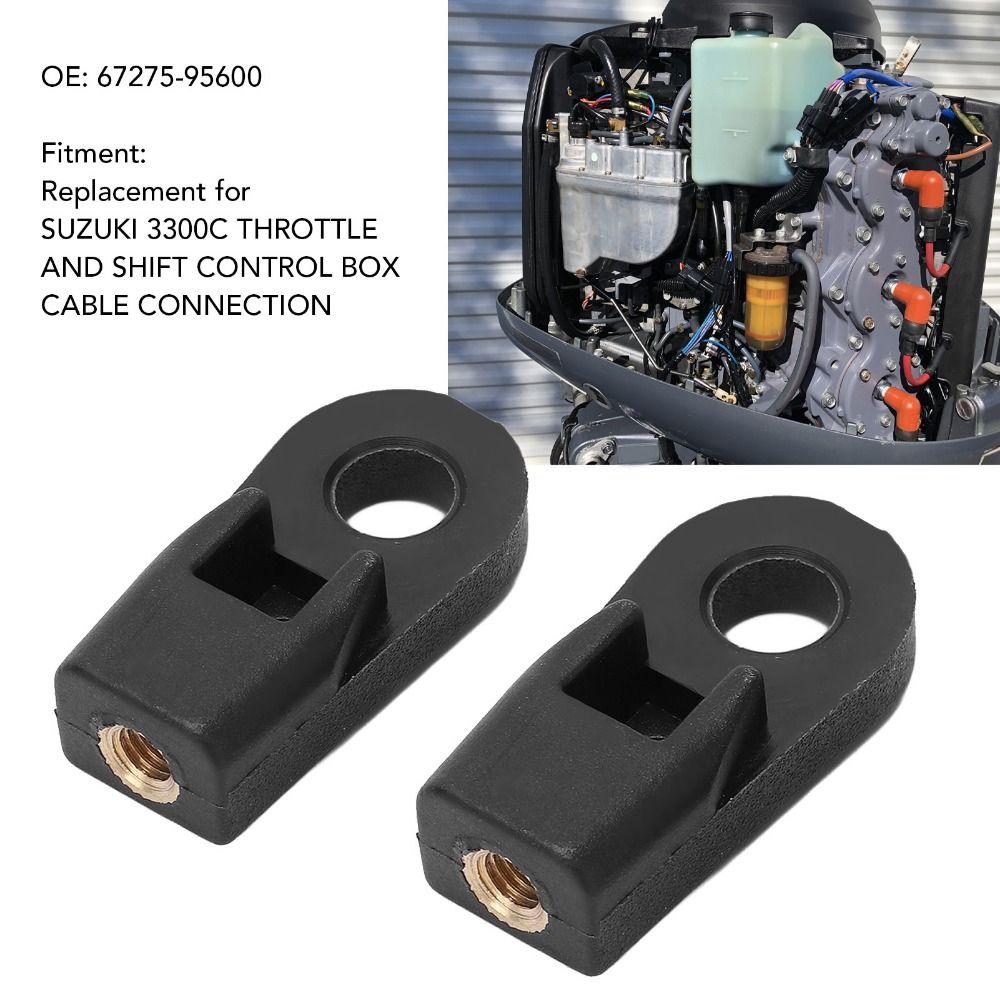 2Pcs Copper Outboard Control Box Cable Connector 1.38*0.43inch Black Throttle Control Box Cable Connector ABS for SUZUKI 3300C