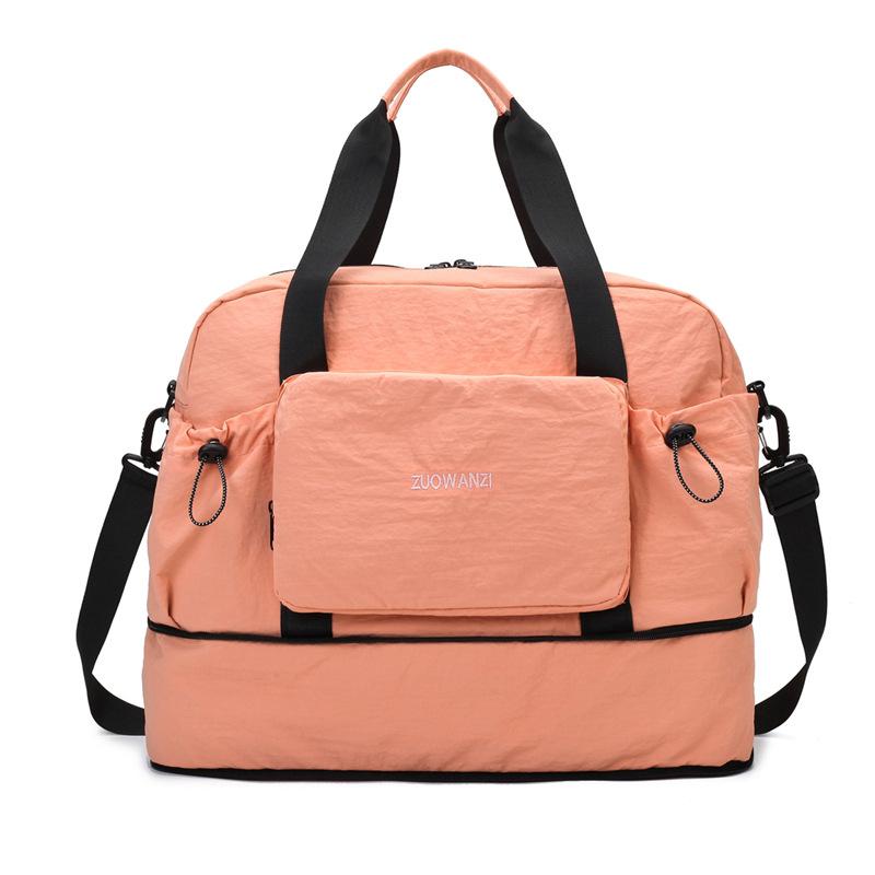 Foldable gym bag with dry and wet separation, expandable travel handbag, single shoulder crossbody travel bag, sports gym bag