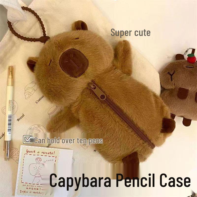 Capybara Plush Large Capacity Cartoon Pencil Case