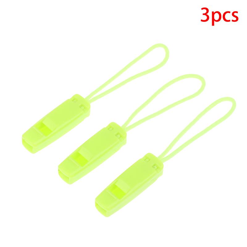 3Pcs Multifunctional Outdoor Survival Whistle Zipper Head Diy Sewing Accessories Wild Field Emergency Signal Cord Pullers