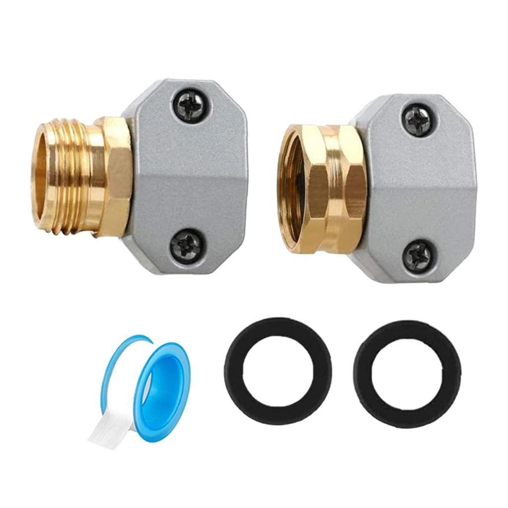 Hose Repair Kit Zinc Alloy Clamps Aluminum Water Hose End Repair Connectors