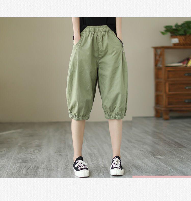 Women's Ethnic Style Plus Size Wide-Leg Shorts with Pockets